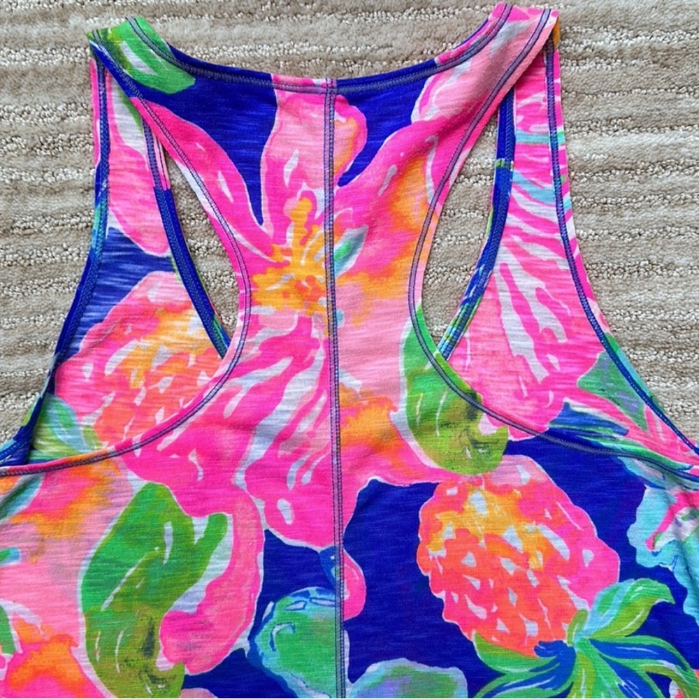 Lilly Pulitzer Women’s Luxletic Anisa Tank Top In Beckon Blue Jungle Utopia L - Picture 5 of 11